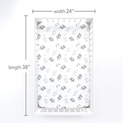 Moonsea mini crib sheets two-pack with colorful prints for nursery coordination