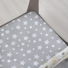 Moonsea sheets closeup showing soft microfiber fabric for gentle newborn comfort