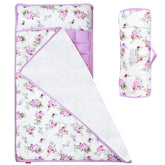 Moonsea floral nap mat cover shows soft, cozy nap time comfort for preschoolers