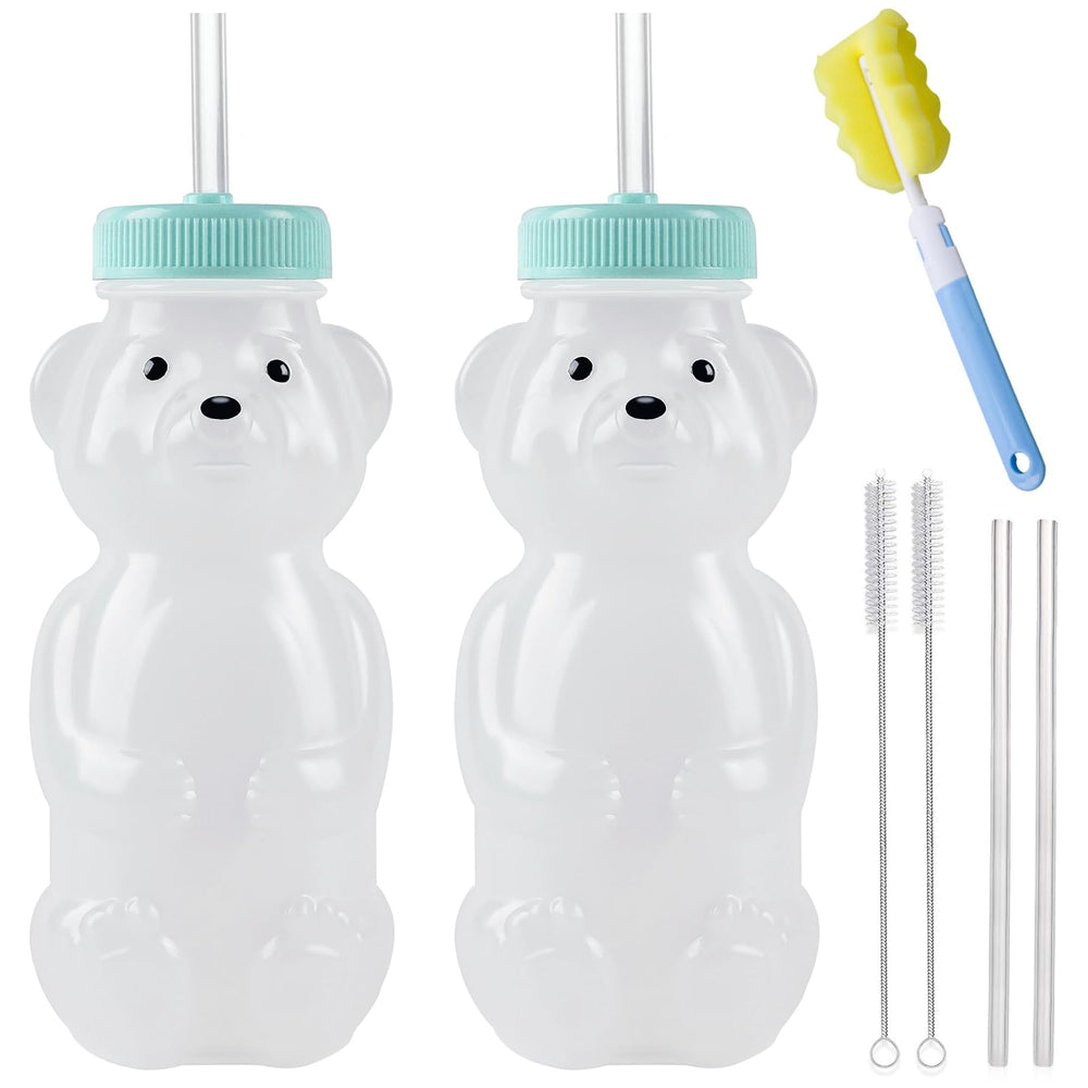 Mootikar Honey Bear straw cups with 8oz capacity for easy toddler drinking