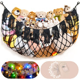MORCCO stuffed animal hammock wall-mounted display keeps plush toys neatly organized and accessible.