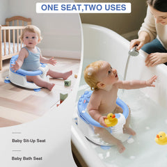 MoreFeel nest-design bath seat cradles infant with wrap-around support.