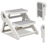MoreFeel foldable two-step stool for kids with non-slip surface boosts kitchen reach.