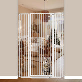 Mornyray 57-inch cat gate height keeps pets contained safely.