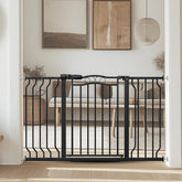 Mornyray baby gate for stairs with extended width fitting many doorways and stairs.