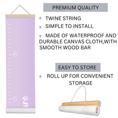 Morxy growth chart mounted on wall, easy writable surface for milestones.
