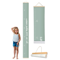 Morxy canvas growth chart in sage for kids' room, durable height ruler and decor