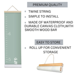 Morxy canvas growth chart rolled for easy storage and transport