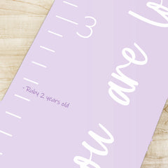 Morxy unisex kids room decor in purple, a practical height measurement tool.