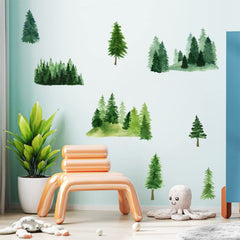 MOSITU green pine tree wall sticker ideal for nursery room decor.