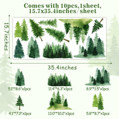 MOSITU removable woodland tree wall decal on smooth walls without residue.