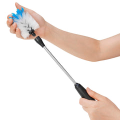 MOSOLAN soft white bristles protect delicate glassware while cleaning.