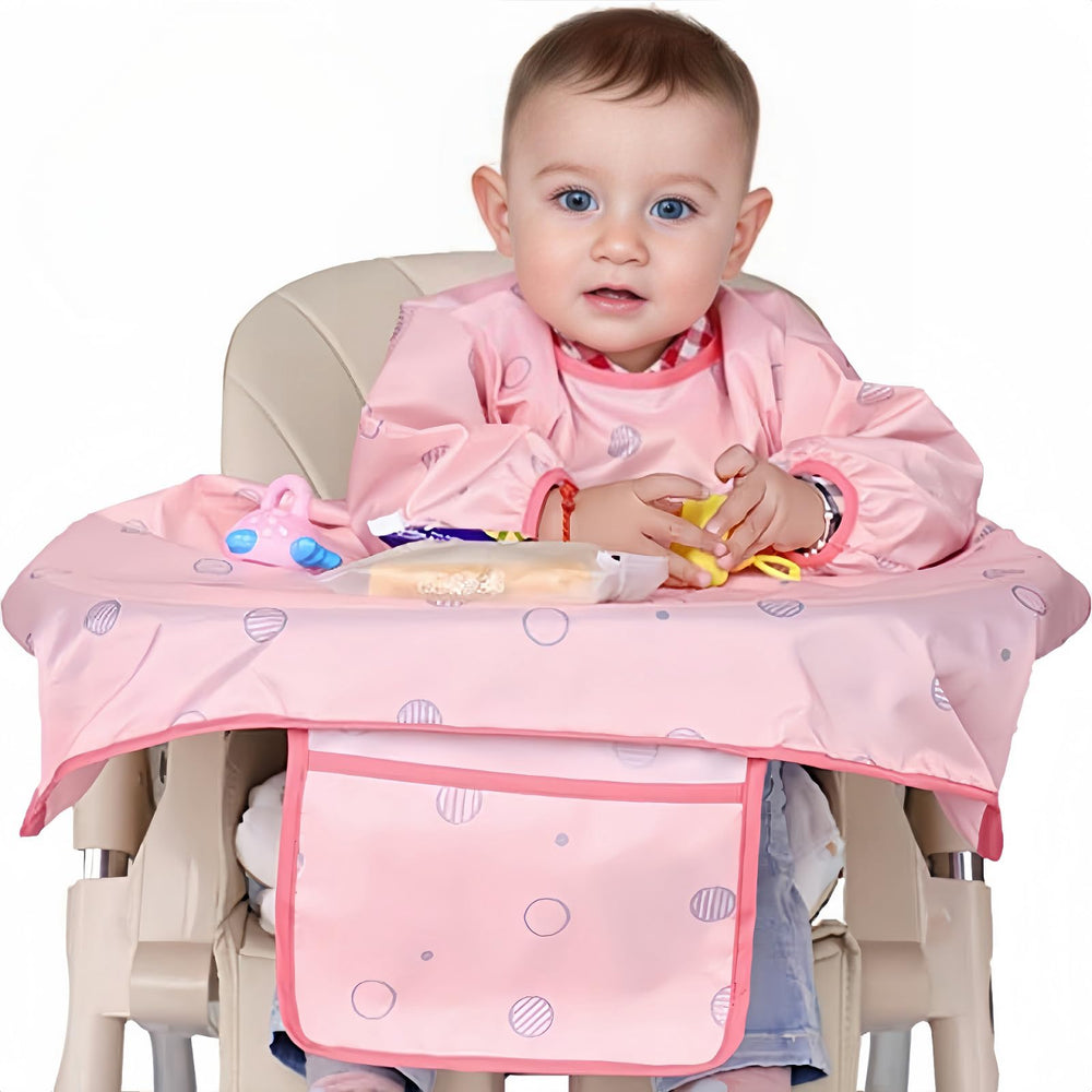 MOTEERLLU Coverall bib with full-coverage design protects clothing during meals.
