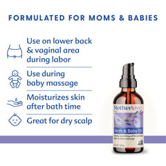 Label close-up highlighting organic lavender and clean ingredients from Motherlove