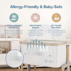 Motherly Haven breathable mesh sides enhance airflow for a comfortable sleep area