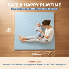 Motherly Haven waterproof cover keeps the play area clean after spills