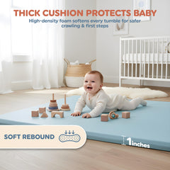 Motherly Haven soft non-toxic fabric protects the mat during play