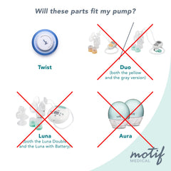 motif medical diaphragm replacement kit; durable, closed-system compatible for reliable at-home pumping.