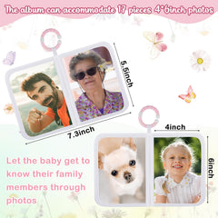 Motiskyy compact photo book holds up to seventeen photos for quick keepsake storage.