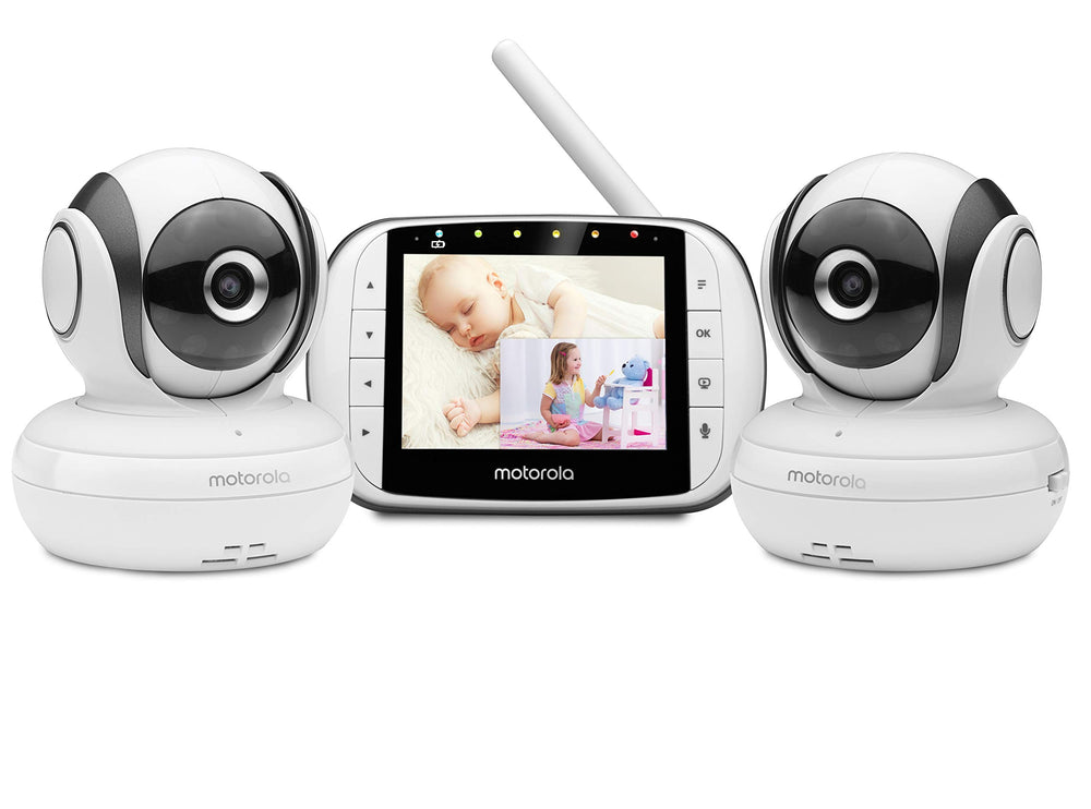 Motorola MBP36S-2 parent unit display for quick monitoring from the living room.