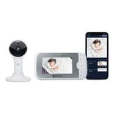Motorola Nursery monitor shows 4.3-inch screen for easy, private viewing.