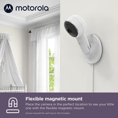 Motorola Nursery monitor app connectivity enables remote viewing on smartphones.