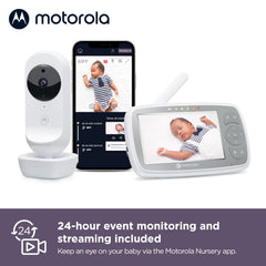 Motorola Nursery Monitor night vision enables clear monitoring in low light.