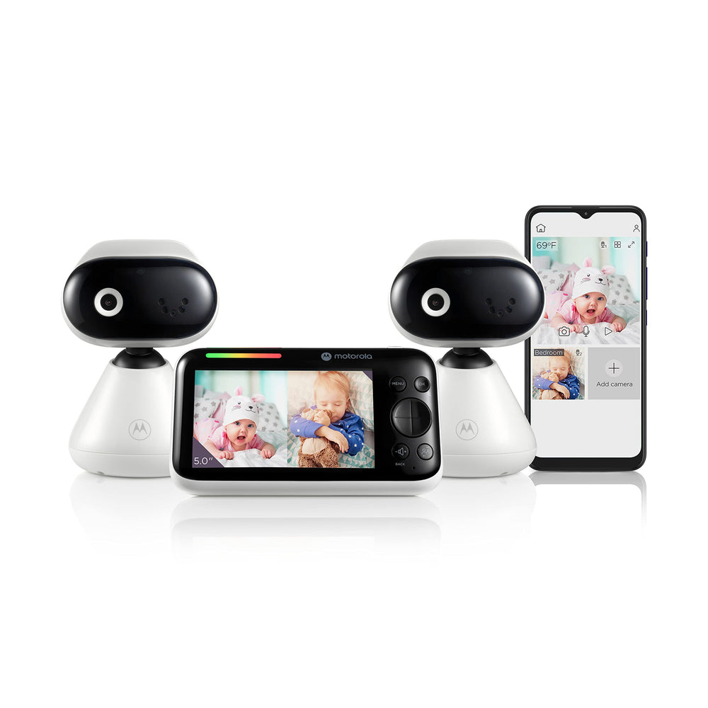 Motorola Nursery PIP1500 two cameras deliver wide-angle nursery coverage for monitoring.