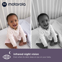 Motorola Nursery VM85 night vision ensures clear footage in low light.