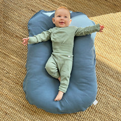 MOZAH removable, machine-washable slipcover for quick cleanup between naps.