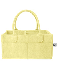 Mr. Pen Baby Diaper Caddy Organizer in Lemon Glow, front view for quick nursery organization.
