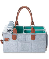 Mr. Pen diaper caddy with lid showing open top compartments for easy access