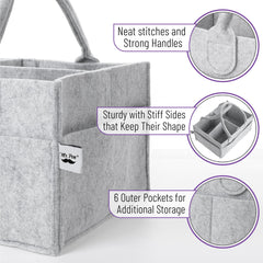 Mr. Pen organizer shows diapers and wipes neatly stored for quick changes