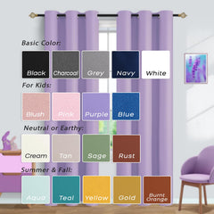 Mrs.Naturall light purple curtains draped in a room showing coverage and style