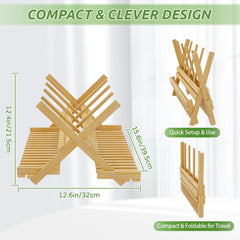 DSVENROLY bamboo organizer holds bottles and nipples, promoting organized drying space.