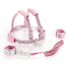 MTOMUYA reflective toddler harness pink front view for high visibility and comfort