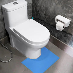 MTORPT U-shaped disposable toilet mat illustrates secure urine protection around the toilet