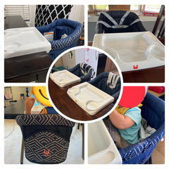 MTWML Hook On High Chair showing adjustable harness for safety.