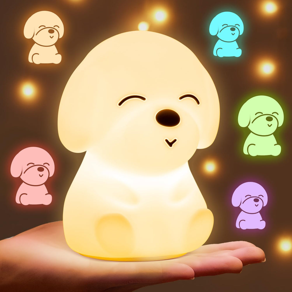 Mubarek Puppy Night Light with 16 colors for kid's room ambiance