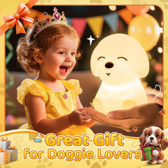 Mubarek Puppy Night Light offers two brightness levels for flexible nighttime lighting