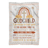 MUCHNEE Baptism Blanket front view with vibrant fleece print for keepsakes.
