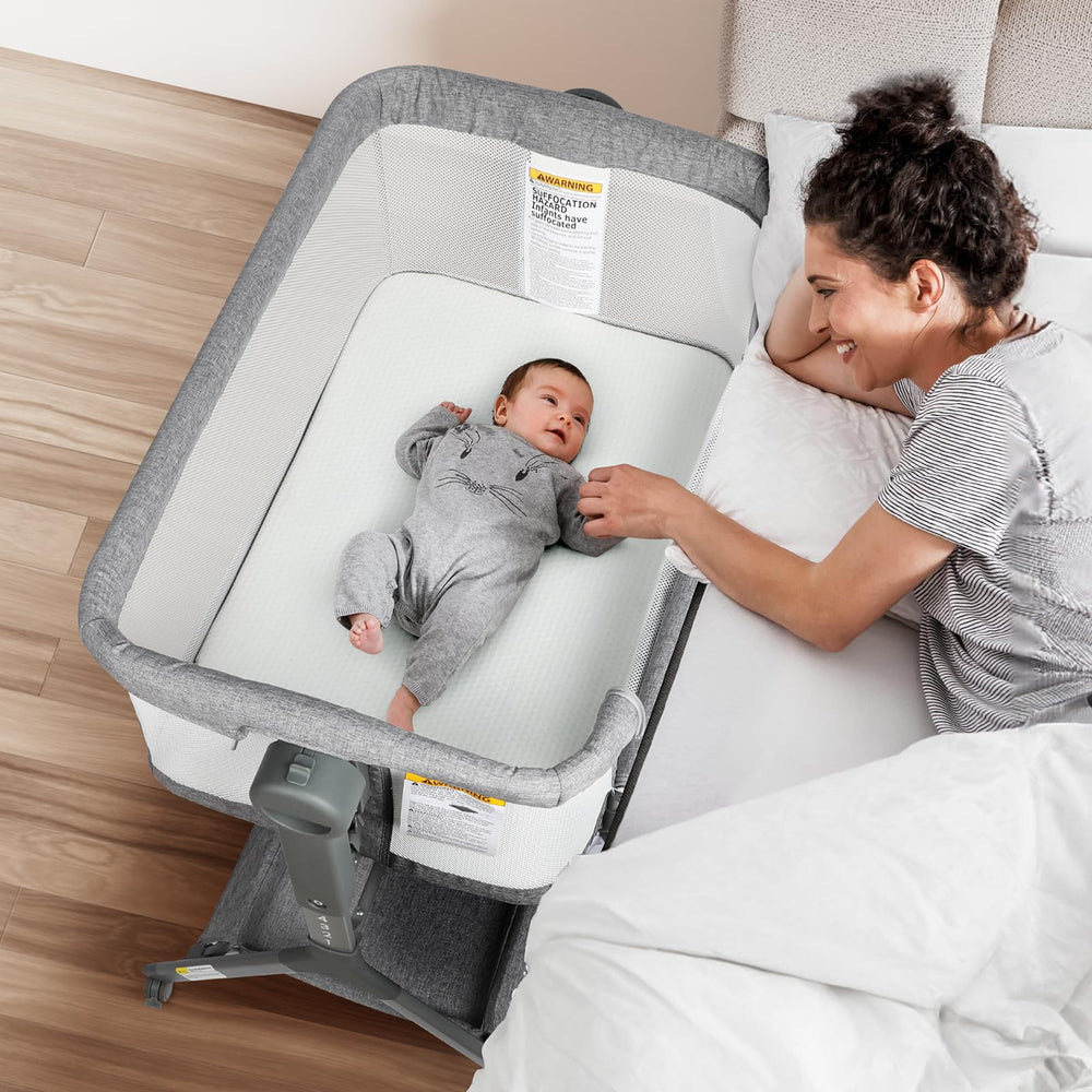 MUHDUH baby bassinet in standalone mode provides a safe sleep space with breathable mesh