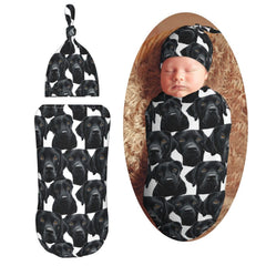 Muishi Labrador swaddle blanket for secure newborn sleep.