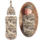 Muishi duck camouflage swaddle blanket in soft fabric for cozy newborn comfort.