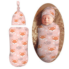 Muishi fox pink swaddle blanket close-up shows soft, skin-friendly fabric
