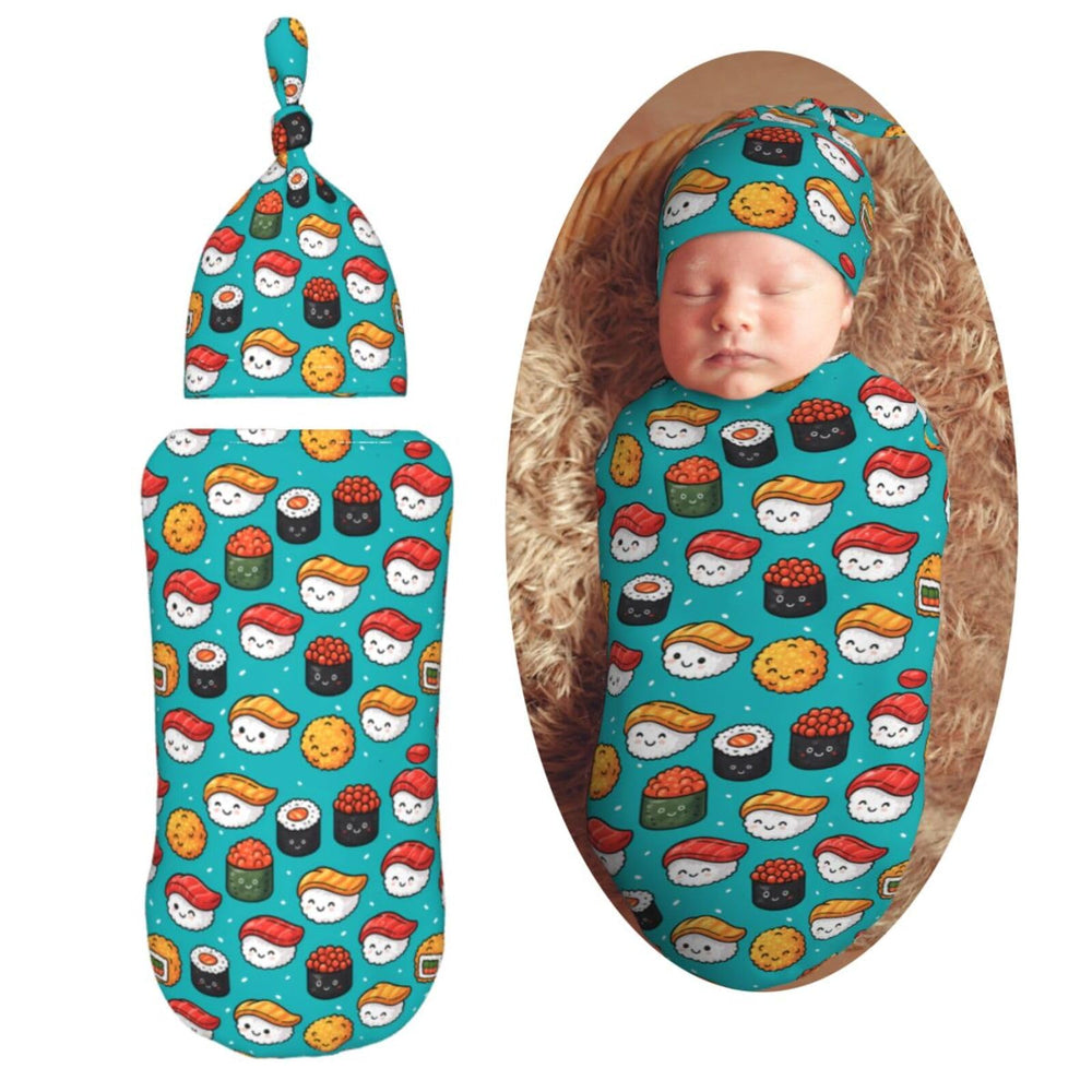 Muishi Funny Food Sushi swaddle blanket keeps newborns cozy for peaceful sleep