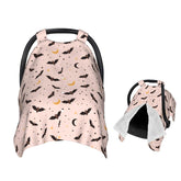 Muishi Halloween Bat car seat canopy view, privacy and breeze protection for baby
