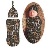 Muishi mushroom leaves swaddle blanket for gentle newborn comfort
