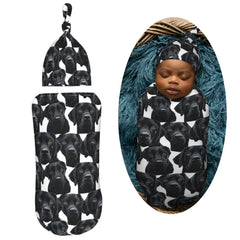 Muishi newborn hat set shown with soft, skin-friendly fabric.