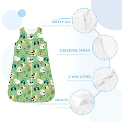 Muishi sleep sack with roomy bottom design for free leg movement
